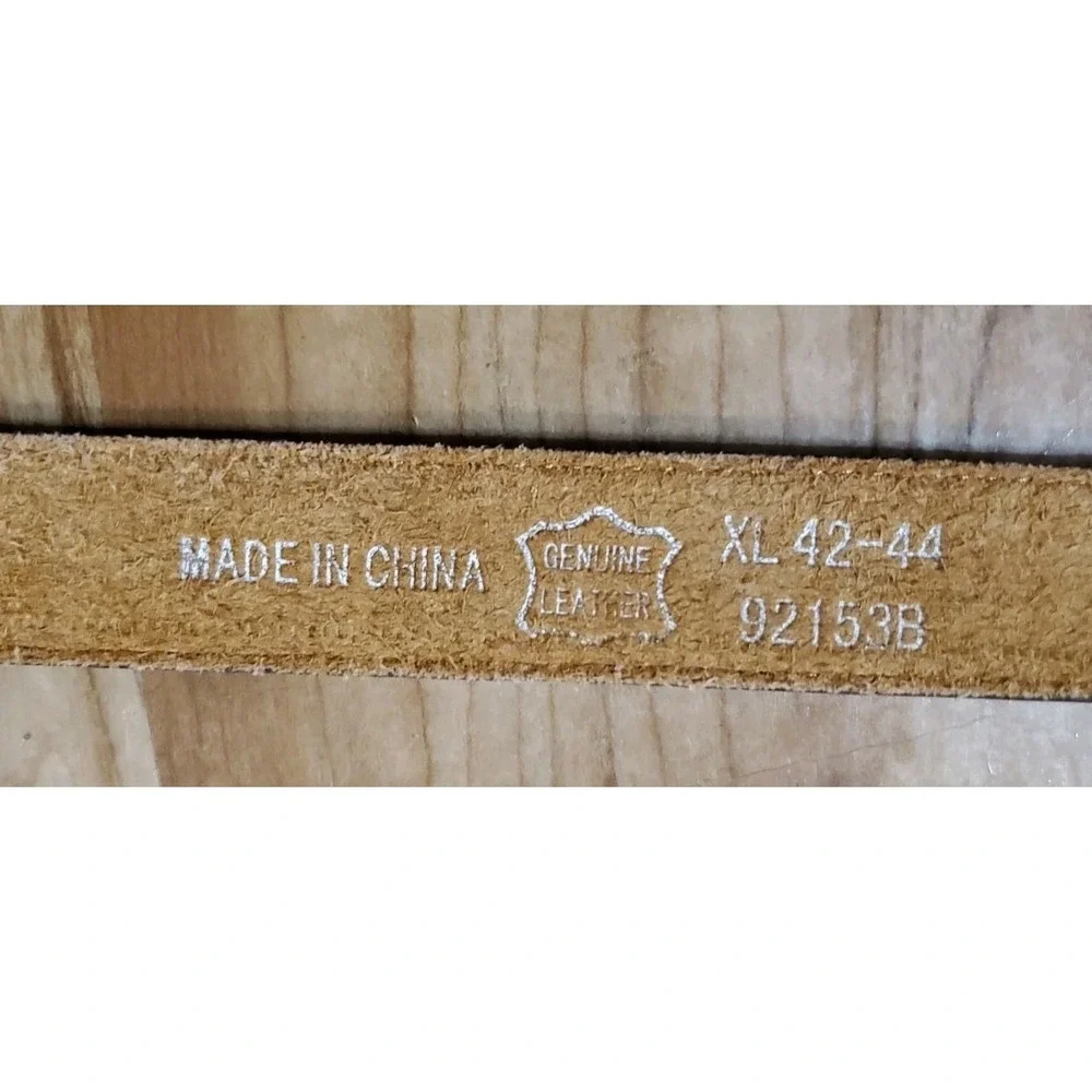 TOOLED‎ Belt Western XL 42-44 Genuine Leather Geometric Dark Brown